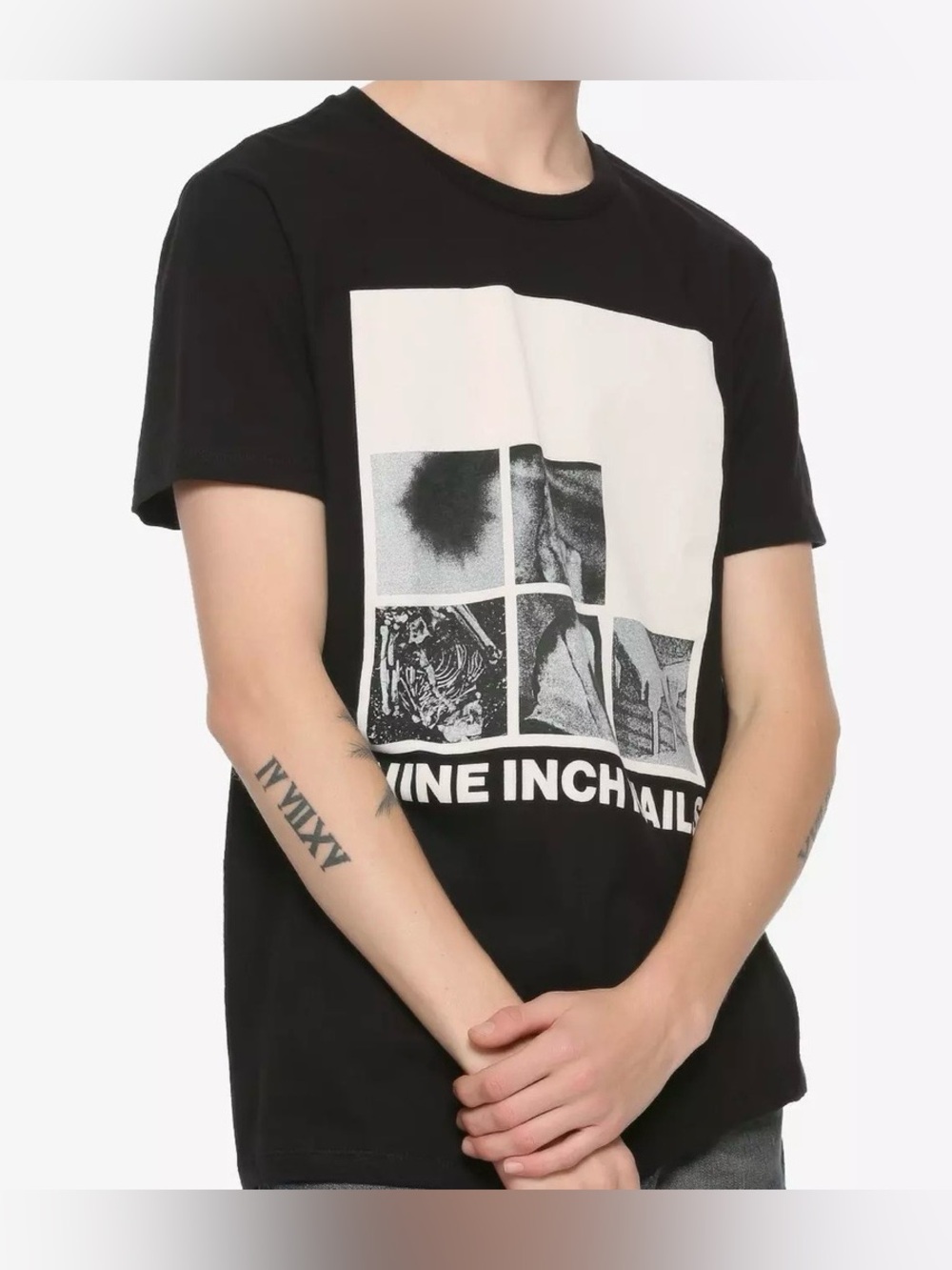 Nine Inch Nails NIN Black & White Photo Collage Graphic Band Tee Med. NWT - Picture 1 of 7
